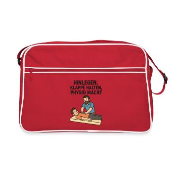 Lie down, shut up, physio POWER - Retro Bag - red/white - Front