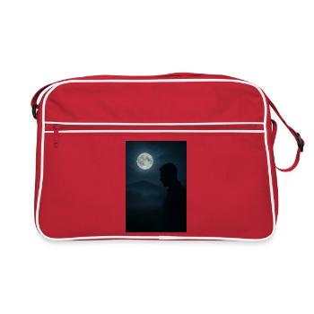 Night silhouette under the moon - Retro Bag - red/white - Front