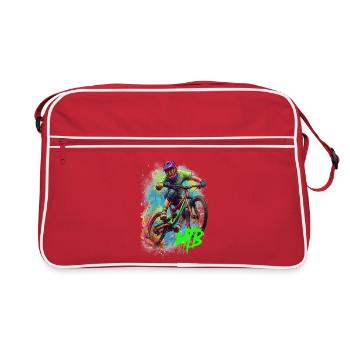 Mountain bike action art - Retro Bag - red/white - Front