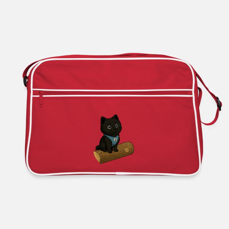 Cute dog with tree trunk Retro Bag