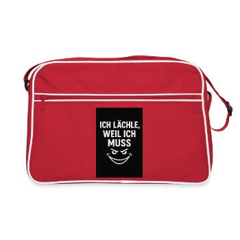 Humorous slogan with a mischievous smile - Retro Bag - red/white - Front