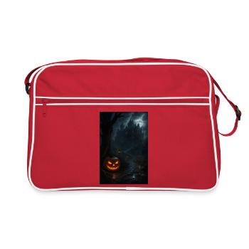 Citrouille effrayante d'Halloween - Sac Retro - rouge/blanc - Devant