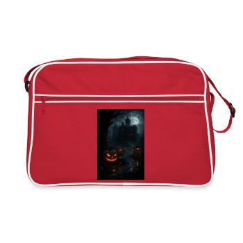 Citrouille gothique effrayante pour Halloween - Sac Retro - rouge/blanc - Devant