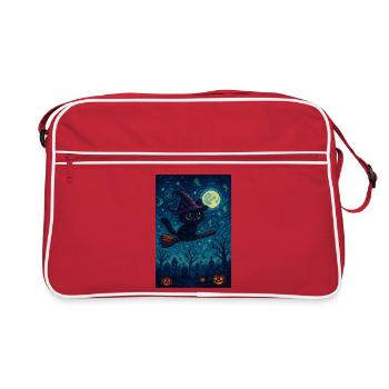 Jeu Halloween chat comme sorcière - Sac Retro - rouge/blanc - Devant