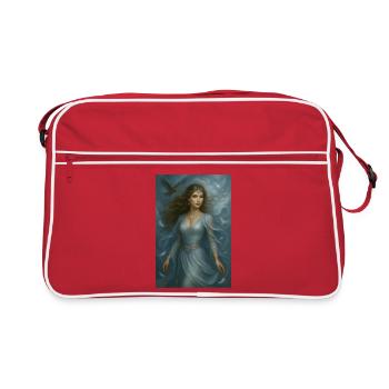 Déesse Céleste – Lumière et Oiseaux Blancs - Sac Retro - rouge/blanc - Devant