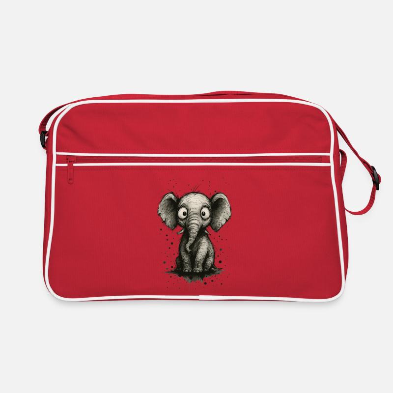 Funny elephant with big ears – comic strip splash Retro Bag