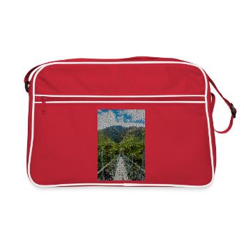 Path through green mountain landscape - Retro Bag - red/white - Front
