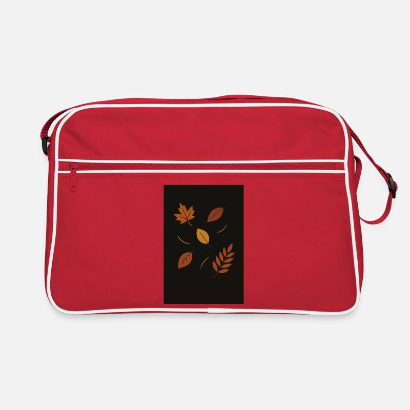 Herbstlaub auf dunklem Hintergrund Retro Tasche