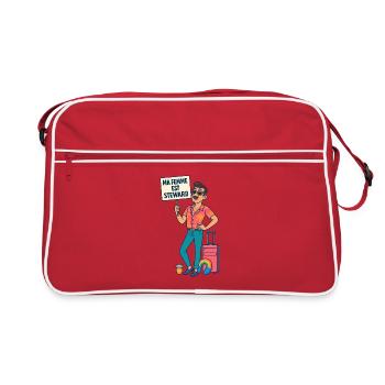My wife is a steward - Retro Bag - red/white - Front