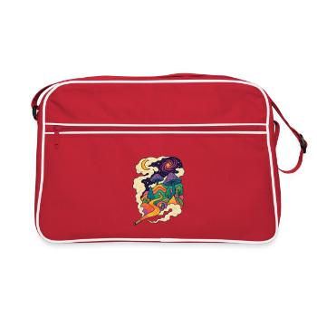Psychedelic Mushroom Landscape Trail - Retro Bag - red/white - Front