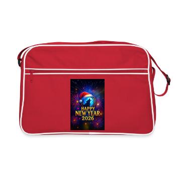 Winter Wolf New Year 2026 - Retro Bag - red/white - Front