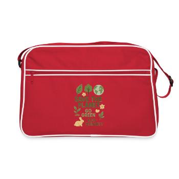 Sauvez la planète Passez au vert Respectueux de l’environnement - Sac Retro - rouge/blanc - Devant