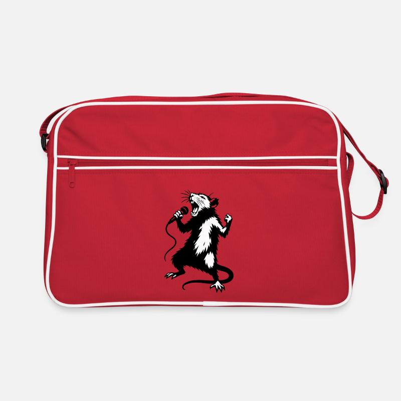 Ratten-Sänger mit Mikrofon Retro Tasche