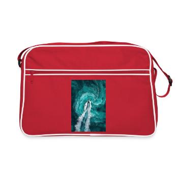 Sillage océanique en spirale - Sac Retro - rouge/blanc - Devant