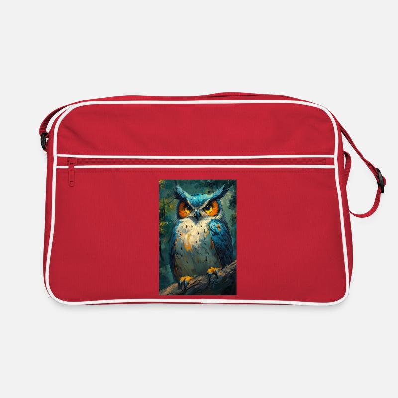 Illustration einer Eule Retro Tasche