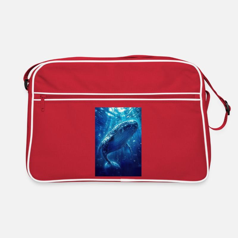 Illustration eines Wals Retro Tasche