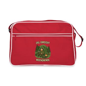 Fin de semaine de l’objectif atteint - Chasse / Chasseur - Sac Retro - rouge/blanc - Devant