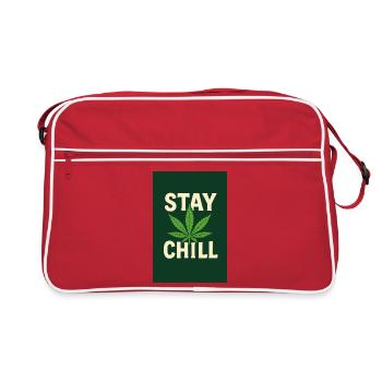Stay Chill Cannabis Leaf - Retro Bag - red/white - Front