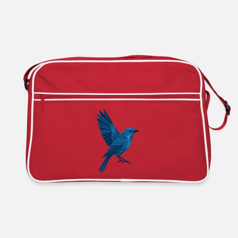 Geometric Blue Bird / Left Wing Retro Bag