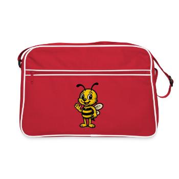 Motif pour enfants : Dessin animé d’abeille mignonne - Sac Retro - rouge/blanc - Devant