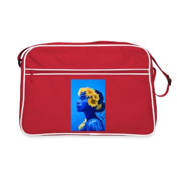 Flowers Portrait Woman - Retro Bag - red/white - Front