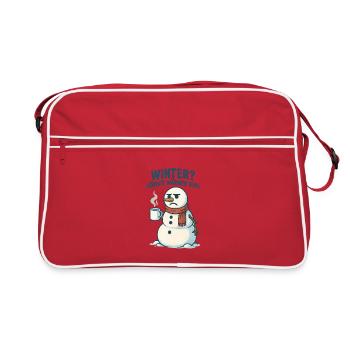 Winter? Wärm dich mit Kaffee - Retro Tasche - Rot/Weiß - Vorne
