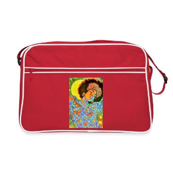 Âme de papillon en fleur néon - Sac Retro - rouge/blanc - Devant