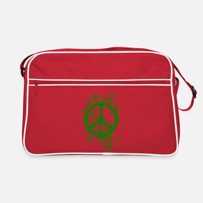 Blüten Peace Symbol Retro Tasche