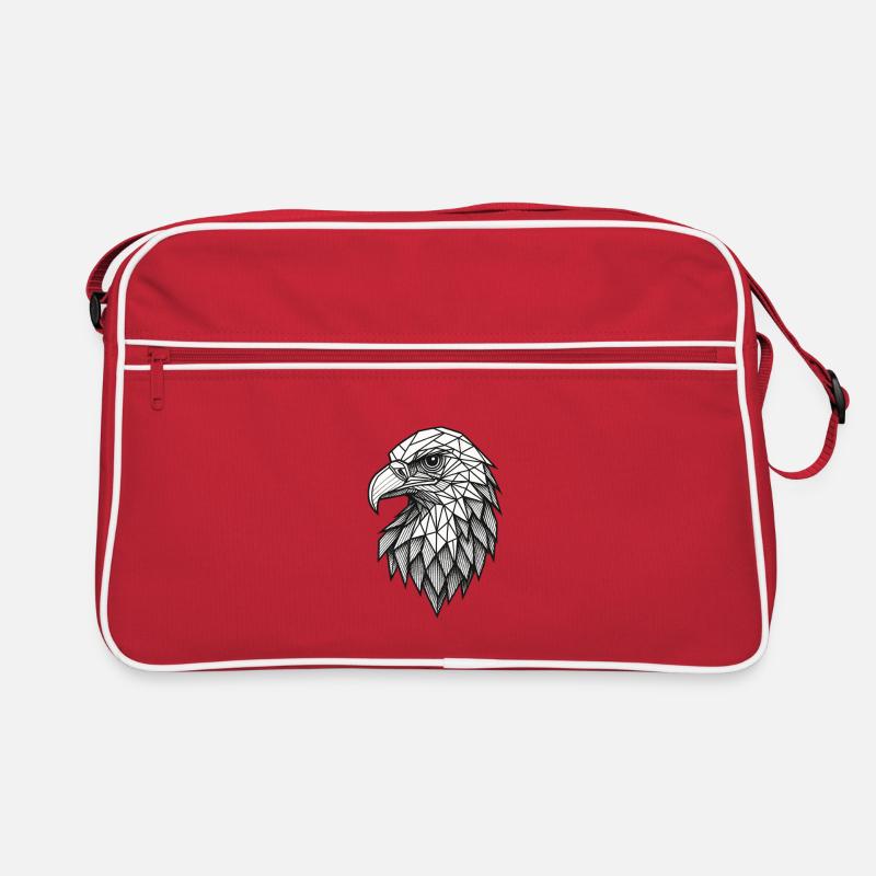 Geometric Eagle Head – Line Art Retro Bag