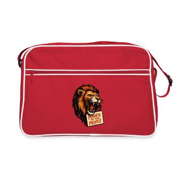 Slogan de l’affiche Löwenkraft - Sac Retro - rouge/blanc - Devant