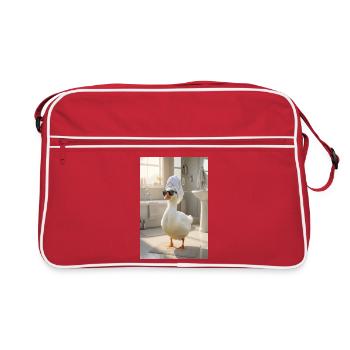 Turban de canard de spa en serviette - Sac Retro - rouge/blanc - Devant