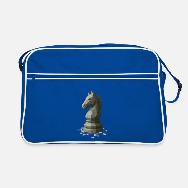 Low Poly Schach Springer Design Retro Tasche
