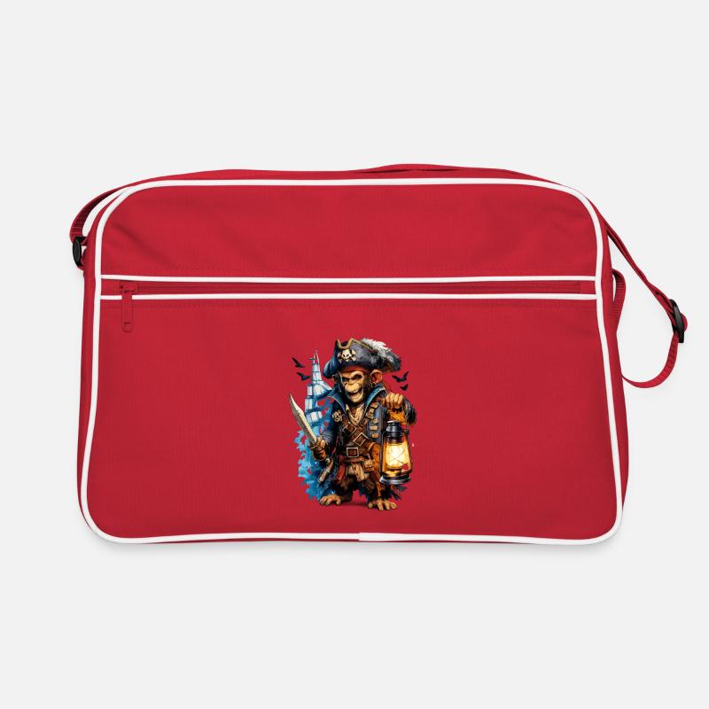 Singe pirate avec lanterne et épée Sac Retro