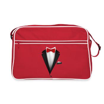 Tuxedo Bow Tie Wedding Occasion - Retro Bag - red/white - Front