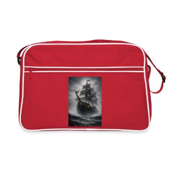Ghost Pirate Ship in the Fog - Retro Bag - red/white - Front