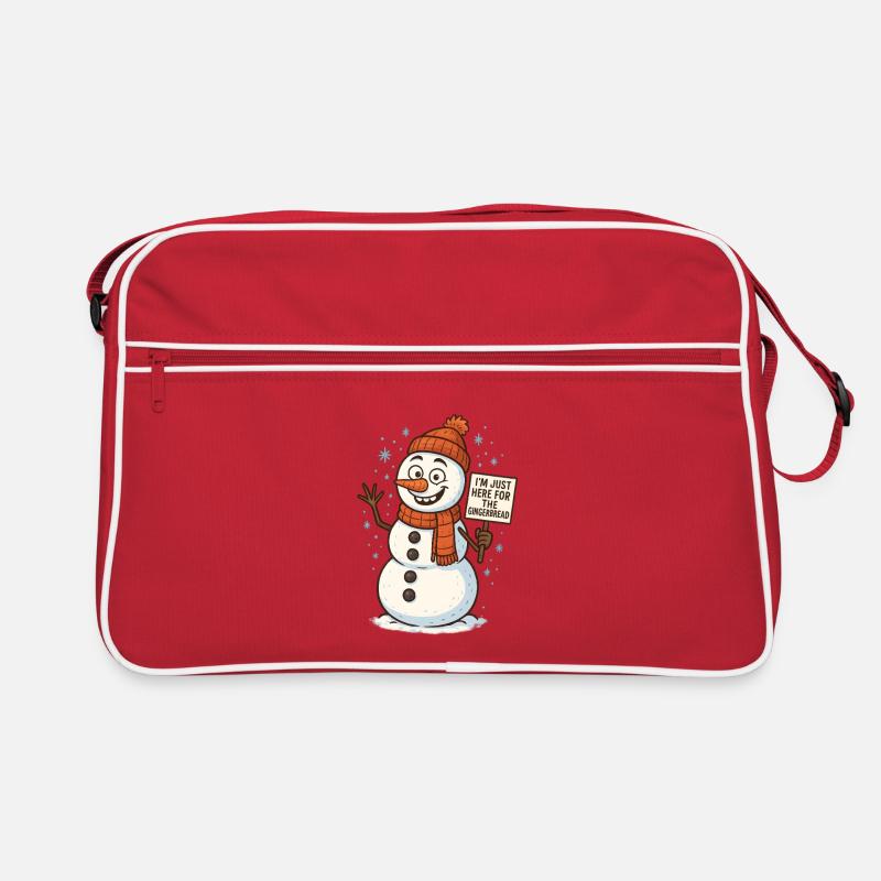 Schneemann mit Gingerbread Spruch Retro Tasche