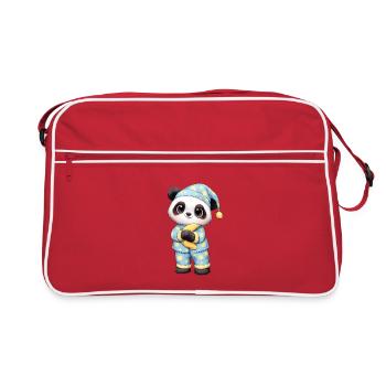 Mignon panda en pyjama – Cute Star De - Sac Retro - rouge/blanc - Devant