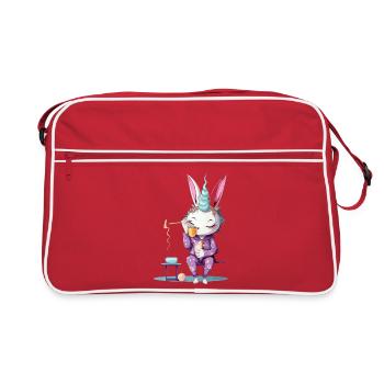 Unicorn in Pyjamas Coffee Magic - Retro Bag - red/white - Front