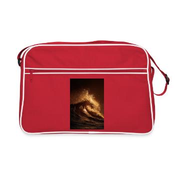 Vague d’Or au Coucher du Soleil - Sac Retro - rouge/blanc - Devant