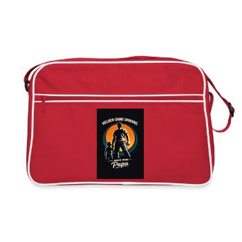 Helden ohne Umhang: Papa - Retro Tasche - Rot/Weiß - Vorne