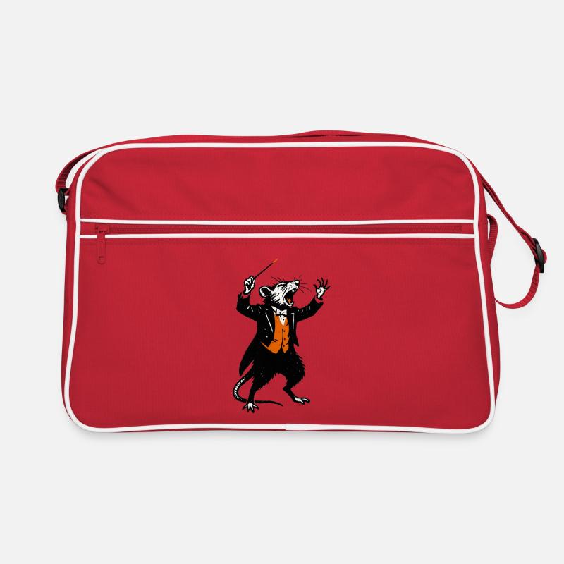 Ratte als Dirigent im Smoking Retro Tasche