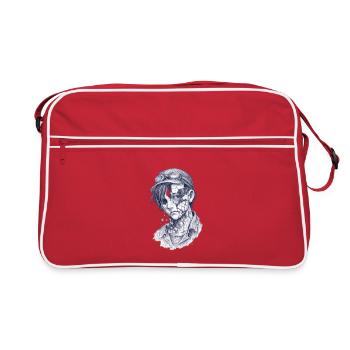 Decayed mechanic| Surreal Zomie Boy - Retro Bag - red/white - Front
