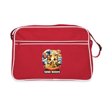 Ramen Neko Send Noods - Retro Bag - red/white - Front
