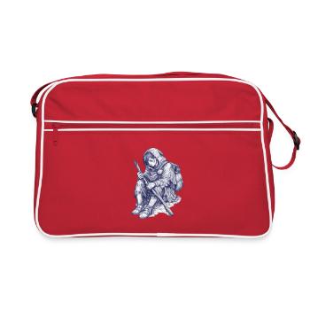 Wandering Guardian with Staff and Hood - Retro Bag - red/white - Front