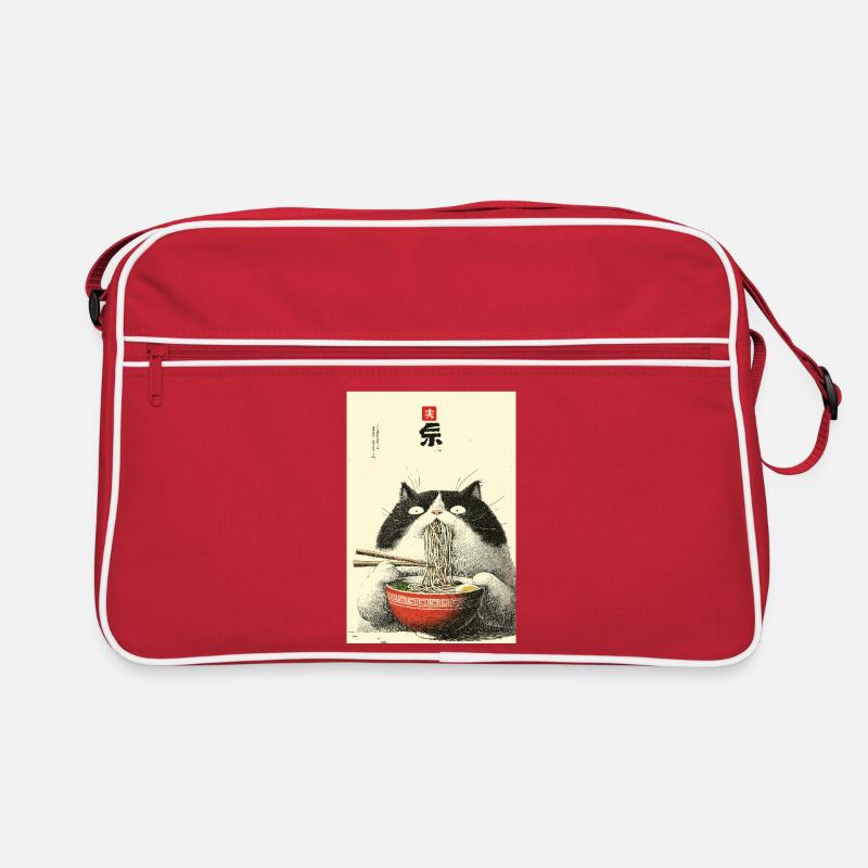 Neko-Nudelfest - Retro Tasche - Rot/Weiß