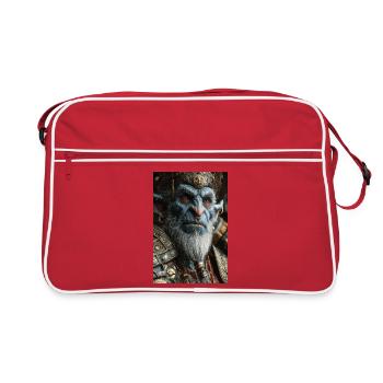 Roi Orc en armure ornée - Sac Retro - rouge/blanc - Devant