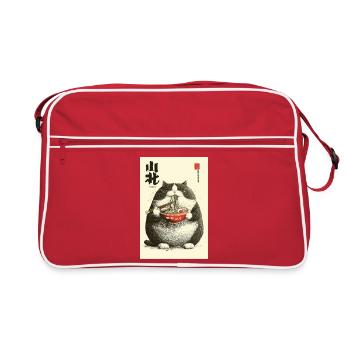 Chonky Cat Ramen Ukiyo-e - Retro Bag - red/white - Front