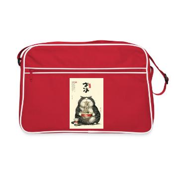 Neko Ramen Feast - Retro Bag - red/white - Front