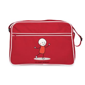 I'm Slow Down – Minimalist Character - Retro Bag - red/white - Front