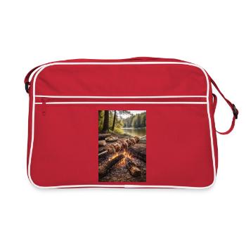 Lagerfeuer Grillspieße am See - Retro Tasche - Rot/Weiß - Vorne